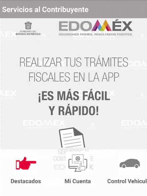App Servicios al contribuyente Edomex