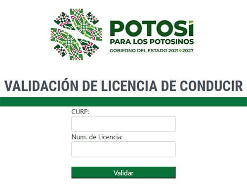 Validación de la licencia de conducir en San Luis Potosí